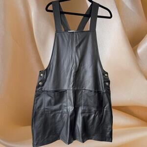 Faux Leather Pinafore Overall dress Size Sm 90's Grunge